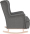 vidaXL Fauteuil met massief rubberwood schommelpoten stof lichtgrijs