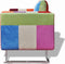 vidaXL Fauteuil met patchwork ontwerp en verchroomde poten kubus stof