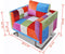 vidaXL Fauteuil met patchwork ontwerp en verchroomde poten kubus stof