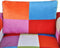 vidaXL Fauteuil met patchwork ontwerp en verchroomde poten kubus stof