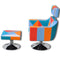 vidaXL Fauteuil met patchwork ontwerp en verchroomde poten kubus stof