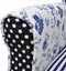 vidaXL Fauteuil met patchwork stof blauw/grijs