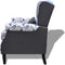 vidaXL Fauteuil met patchwork stof blauw/grijs