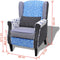 vidaXL Fauteuil met patchwork stof blauw/grijs