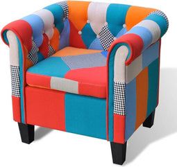 vidaXL Fauteuil met patchwork stof meerkleurig