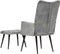vidaXL Fauteuil met voetenbank vintage stijl canvas grijs