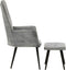 vidaXL Fauteuil met voetenbank vintage stijl canvas grijs