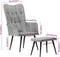 vidaXL Fauteuil met voetenbank vintage stijl canvas grijs