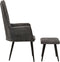 vidaXL Fauteuil met voetenbank vintage stijl canvas zwart
