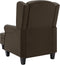 vidaXL Fauteuil met voetenbankje stof bruin
