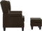 vidaXL Fauteuil met voetenbankje stof bruin