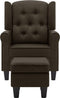 vidaXL Fauteuil met voetenbankje stof bruin