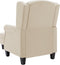 vidaXL Fauteuil met voetenbankje stof crèmekleurig