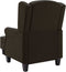 vidaXL Fauteuil met voetenbankje stof donkerbruin