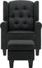vidaXL Fauteuil met voetenbankje stof donkergrijs