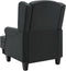 vidaXL Fauteuil met voetenbankje stof donkergrijs