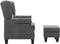 vidaXL Fauteuil met voetenbankje stof lichtgrijs