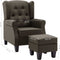 vidaXL Fauteuil met voetenbankje stof taupe