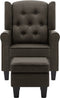 vidaXL Fauteuil met voetenbankje stof taupe