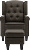 vidaXL Fauteuil met voetenbankje stof taupe