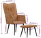 vidaXL Fauteuil met voetensteun canvas bruin