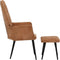 vidaXL Fauteuil met voetensteun canvas bruin