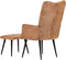 vidaXL Fauteuil met voetensteun canvas bruin