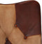 vidaXL Fauteuil met voetensteun echt leer en canvas bruin
