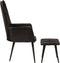 vidaXL Fauteuil met voetensteun echt leer zwart
