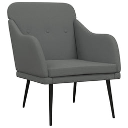 VidaXL Fauteuil - Polyester - 63 x 76 x 80 cm - Donkergrijs