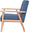 vidaXL Fauteuil stof blauw