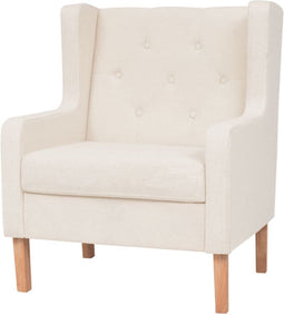 vidaXL Fauteuil stof crèmewit