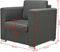 vidaXL Fauteuil stof donkergrijs