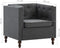 vidaXL Fauteuil stof donkergrijs