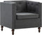 vidaXL Fauteuil stof donkergrijs