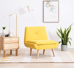 vidaXL Fauteuil stof geel