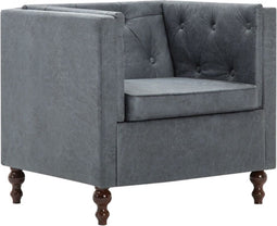 vidaXL Fauteuil stof grijs