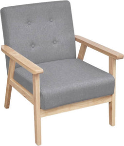vidaXL Fauteuil stof lichtgrijs
