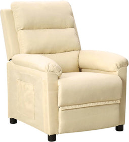 vidaXL Fauteuil verstelbaar stof crèmekleurig