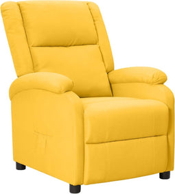 vidaXL Fauteuil verstelbaar stof geel