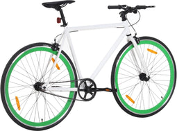 vidaXL - Fiets - met - vaste - versnelling - 700 - c - 51 - cm - wit - en - groen