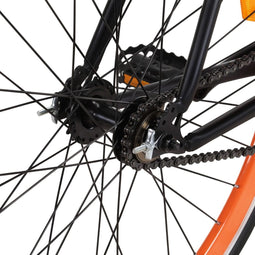 vidaXL - Fiets - met - vaste - versnelling - 700 - c - 55 - cm - zwart - en - oranje