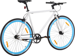 vidaXL - Fiets - met - vaste - versnelling - 700 - c - 59 - cm - wit - en - blauw