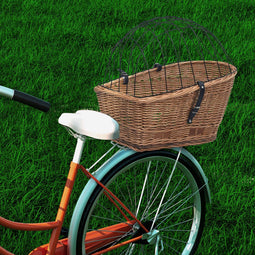 vidaXL - Fietsmand - voor - bagagedrager - 55x31x36 - cm - natuurlijk - wilgen