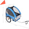 vidaXL - Fietstrailer - 30 - kg - grijs - en - blauw