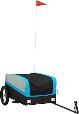 vidaXL - Fietstrailer - 30 - kg - ijzer - zwart - en - blauw