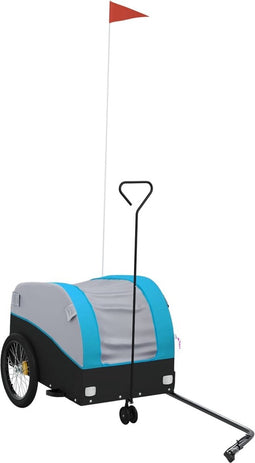 vidaXL - Fietstrailer - 30 - kg - ijzer - zwart - en - blauw