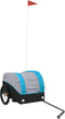vidaXL - Fietstrailer - 30 - kg - ijzer - zwart - en - blauw