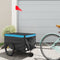 vidaXL - Fietstrailer - 30 - kg - ijzer - zwart - en - blauw