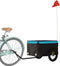 vidaXL - Fietstrailer - 30 - kg - ijzer - zwart - en - blauw